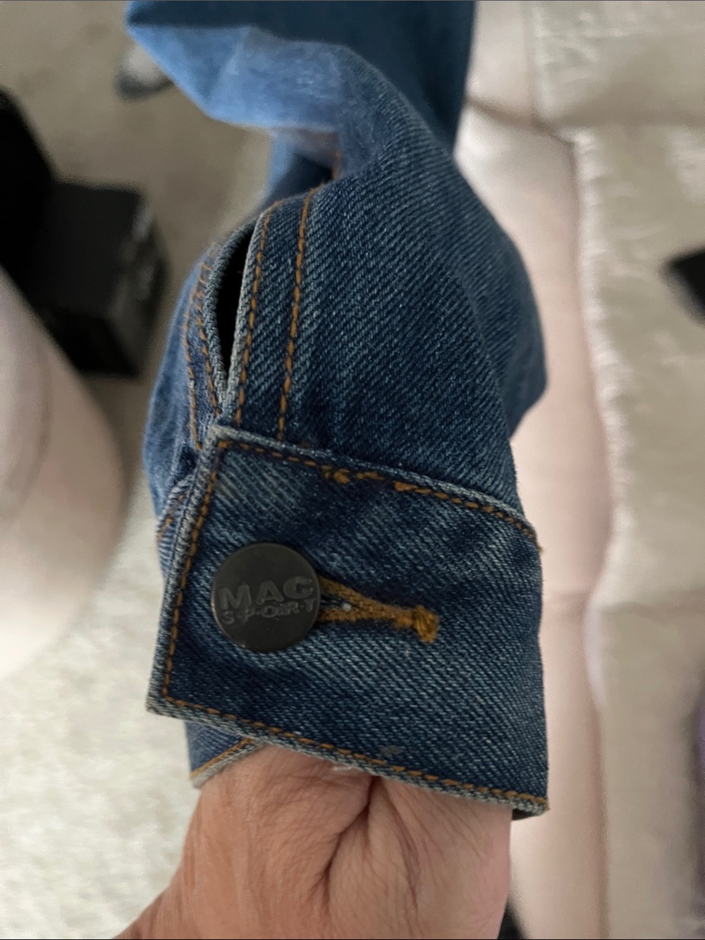 Mac Sport Men's Blue Denim Jeans Jacket - Classic Indigo - Picture 5 of 5